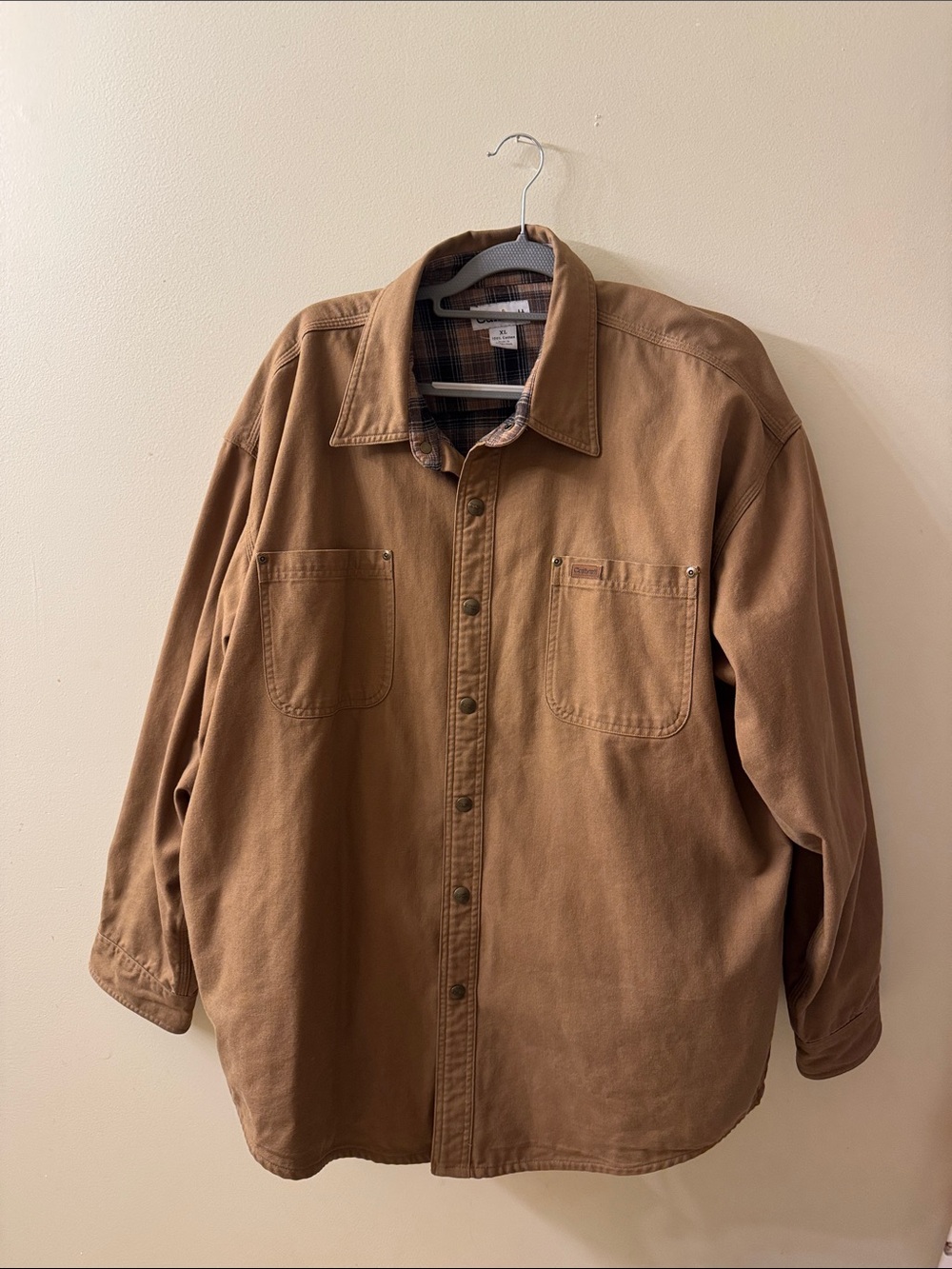Carhartt Men's Tan Button-Front Shirt Jacket